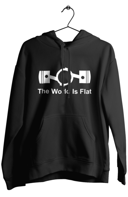 Чоловіче худі з принтом "World Flat". Авто, деталь, машини. 2070702
