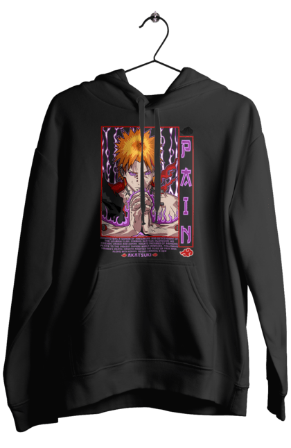 Men's hoodie with prints Naruto Yahiko. Akatsuki, anime, character, manga, naruto, ninja, pain, tv series, yahiko. 2070702