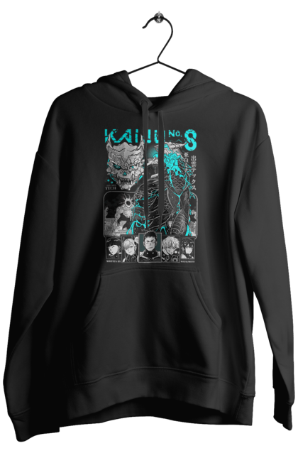 Men's hoodie with prints Kaiju № 8 Kafka Hibino. Anime, hibino kafka, kafka hibino, kaiju, kaiju 8, kaiju 8, kaiju № 8, manga. 2070702