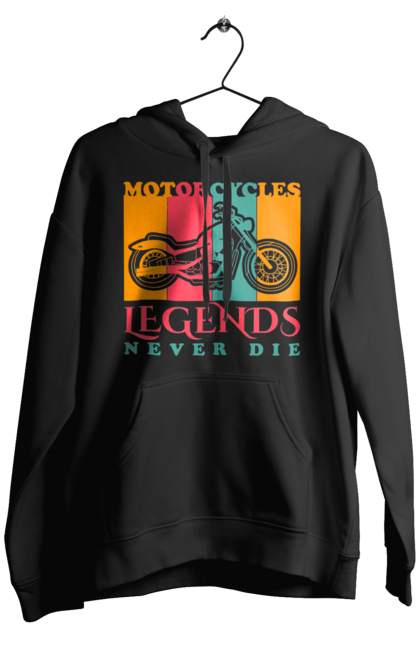 Чоловіче худі з принтом "мотоцикл легенда". Легенда, мотоспорт, мотоцикл. 2070702