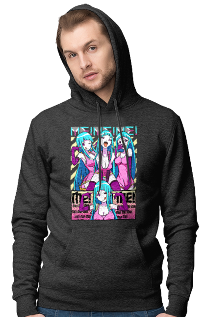 Men's hoodie with prints Me! Me! Me!. Anime, clip, daoko, teddyloid, young woman. 2070702