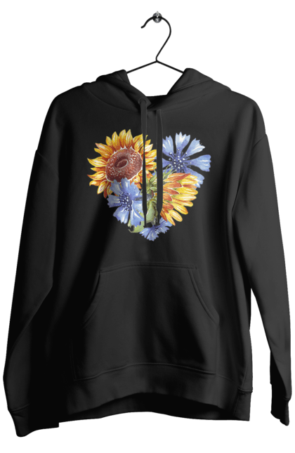 Чоловіче худі з принтом "Серце соняшники та фіалки". Квіти, люблю україну, любов, серце, соняшник, україна, фіалки. 2070702