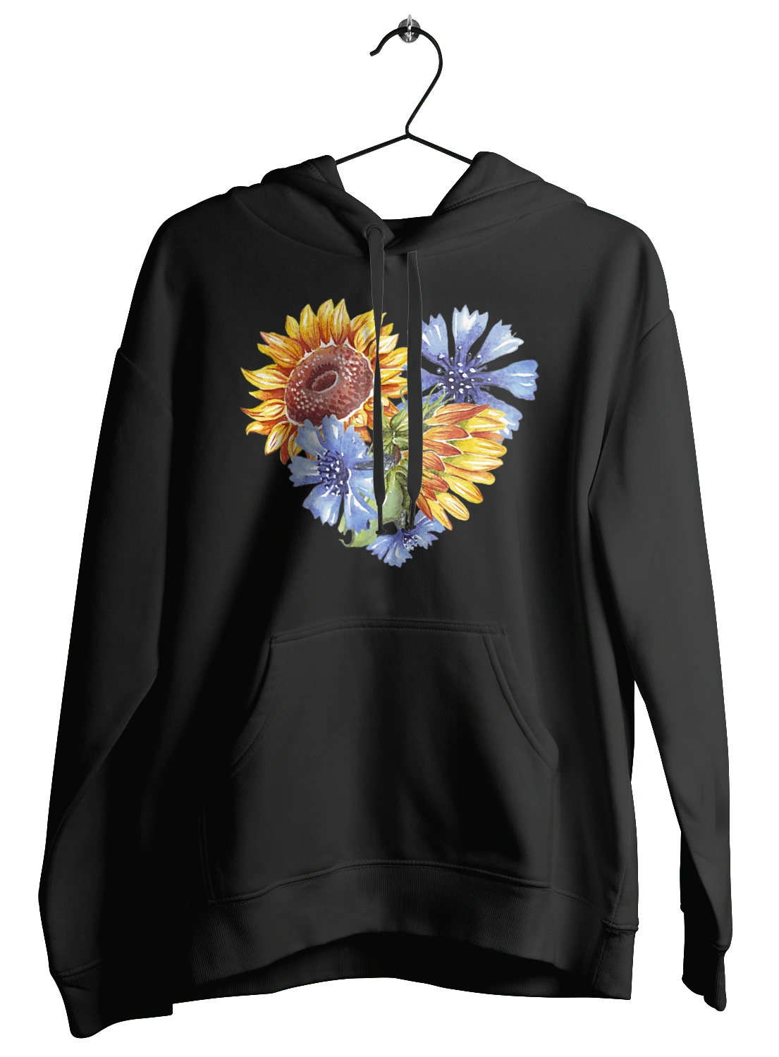 The heart is sunflowers and violets