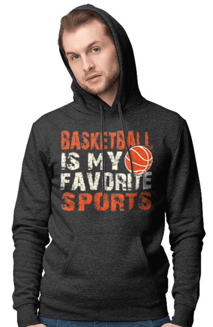 Чоловіче худі з принтом "Баскетбол мій фаворит у спорті". Баскетбол, баскетбол фоворит, баскетболіст, гра баскетбол, спорт, фаворит. futbolka.stylus.ua