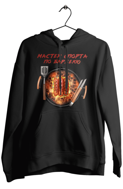 Чоловіче худі з принтом "Майстер Спорту По Барбекю". Барбекю, майстер спорту, пікнік, сосиски. 2070702