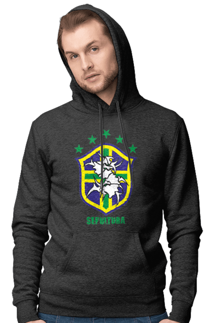 Men's hoodie with prints Sepultura. Death metal, det metal, groove metal, group, metal, music, rock, sepulture, thrash metal, trash metal. 2070702