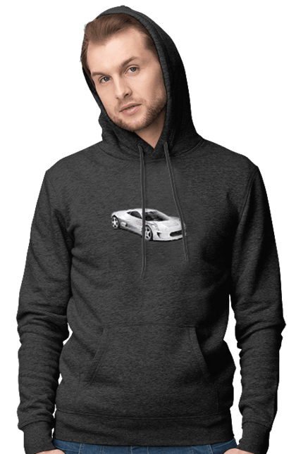 Чоловіче худі з принтом "Авто.1". Авто, графіка, спортивне авто, фото, чорно-біле зображення. 2070702