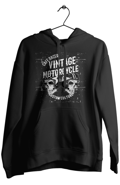 Чоловіче худі з принтом "мото вантажу". Вінтаж, мото, череп, шолом. 2070702