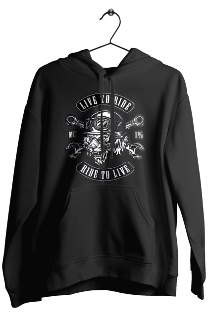 Чоловіче худі з принтом "Жити, Щоб Їздити, Тигр". Їздити, мопед, тигр. 2070702