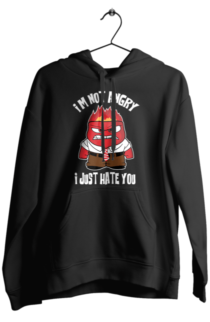 Men's hoodie with prints I`m not angry I just hate you. Anger, cool, funny, hate you, hatred, humor, i hate people, i just. CustomPrint.market