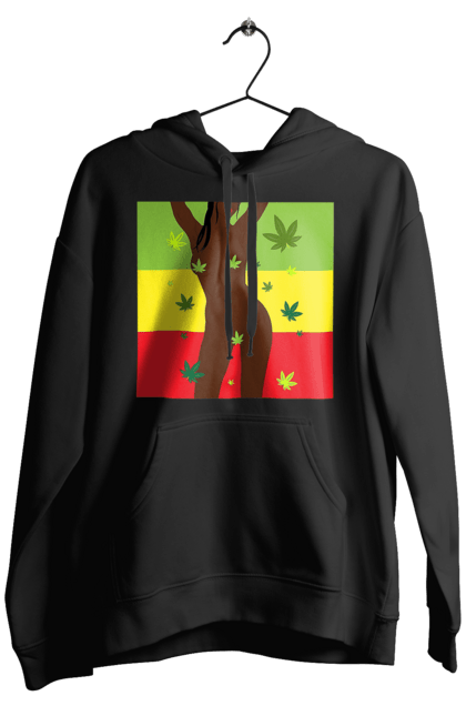 Чоловіче худі з принтом "Гола Дівчина І Конопля". Гола, конопля, курити, сиськи. 2070702