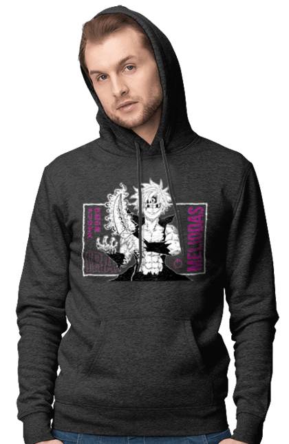 Men's hoodie with prints Seven Deadly Sins Meliodas. Anime, dragon sin, manga, meliodas, seven deadly sins. 2070702