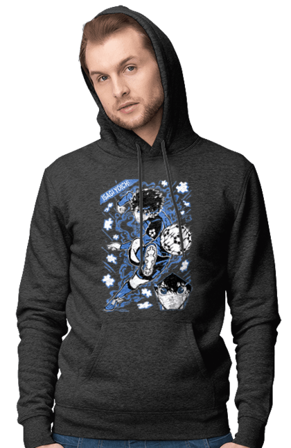 Men's hoodie with prints Blue Lock Isagi Yoichi. Anime, blue lock, blue prison, manga, sport, sports anime, yoichi isagi. 2070702