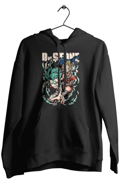 Men's hoodie with prints Dr. Stone Senku and Ryuusui. Anime, dr. stone, ishigami, manga, ryuusui, ryuusui nanami, senku, senku ishigami. 2070702