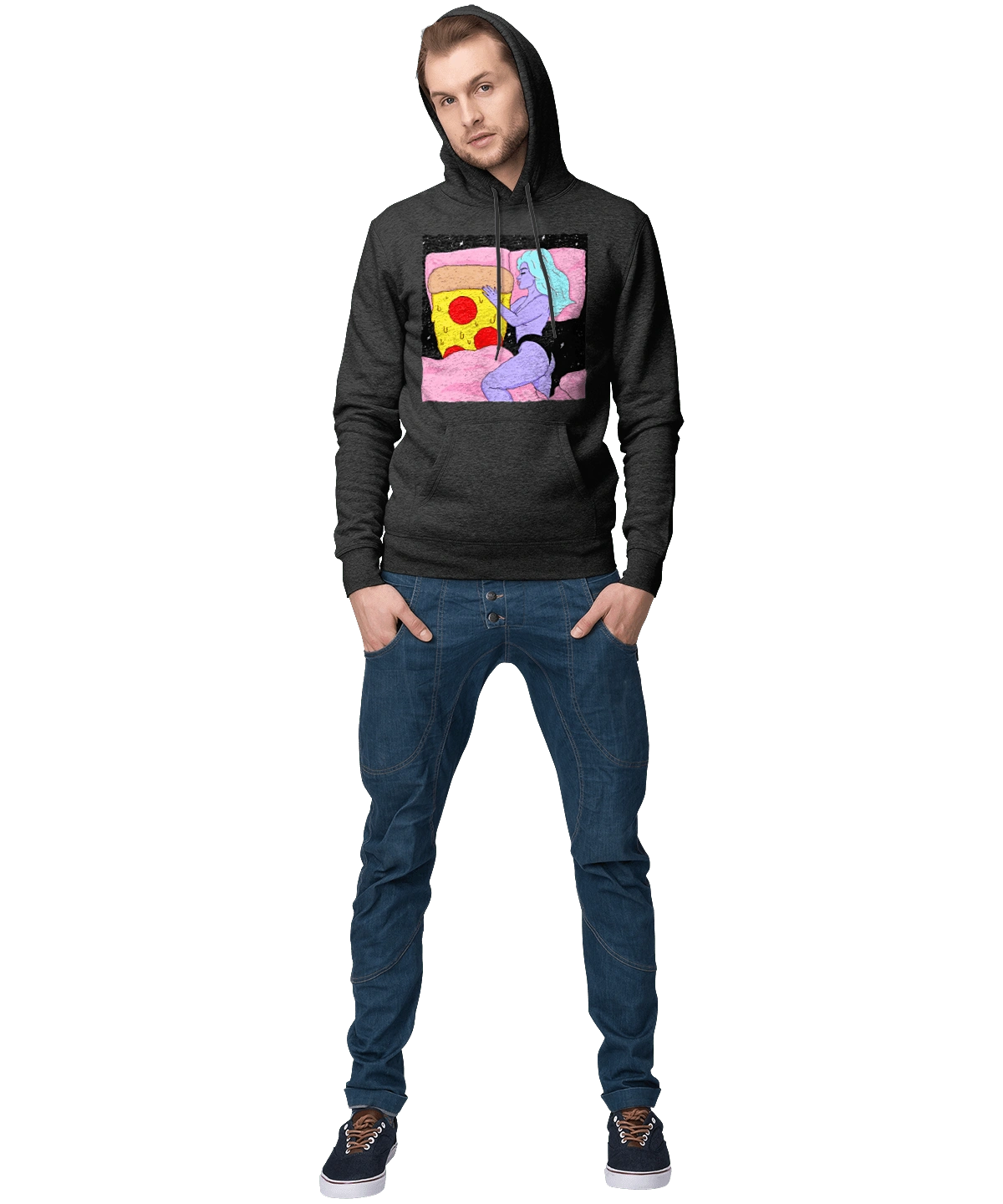 Purple Girl And Pizza