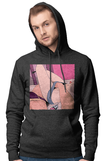 Чоловіче худі з принтом "Чоловіча Рука В Жіночих Трусиках". Гра, ліжко, труси. 2070702