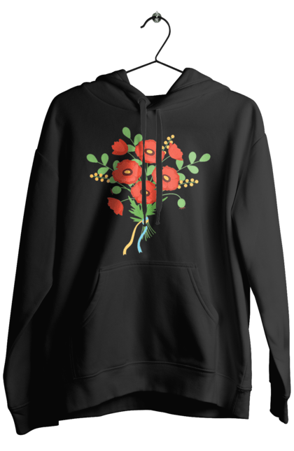 Чоловіче худі з принтом "Червоні маки". Квіти, мак, прапор україни, символ україни, традиції україни, україна, червоні маки. 2070702