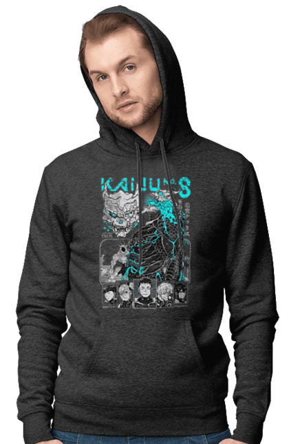 Men's hoodie with prints Kaiju № 8 Kafka Hibino. Anime, hibino kafka, kafka hibino, kaiju, kaiju 8, kaiju 8, kaiju № 8, manga. 2070702