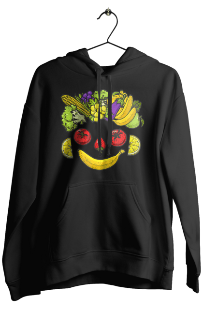 Чоловіче худі з принтом "Зсж Посмішка". Зож, овоч, посмішка, фрукт. 2070702