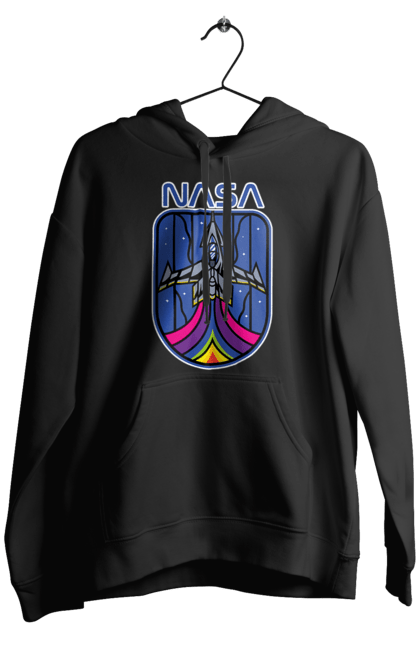 Men's hoodie with prints NASA. Aeronautics, astronautics, aviation, nasa, research, rocket, science, space, technologies, usa. 2070702