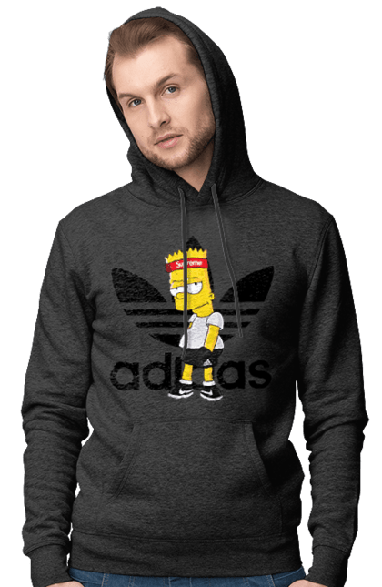 Чоловіче худі з принтом "Adidas Барт". Adidas, bart, адідас, барт, мультфільм, серіал, сімпсон. 2070702