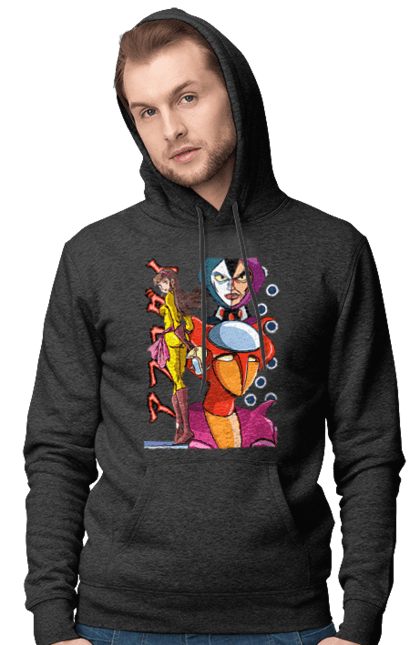 Men's hoodie with prints Mazinger Z Aphrodite. Anime, aphrodite, manga, mazinger z, mecha, robots. 2070702