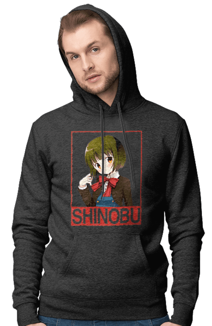 Men's hoodie with prints Kiniro Mosaic Shinobu Omiya. Anime, gold mosaic, kiniro mosaic, kinmoza, manga, shinobu, shinobu omiya. 2070702