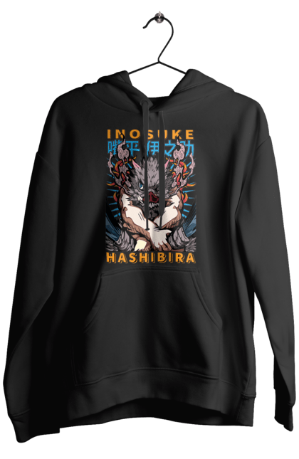 Men's hoodie with prints Demon Slayer Inosuke. Anime, demon slayer, inosuke, inosuke hashibira, kimetsu no yaiba, manga. 2070702