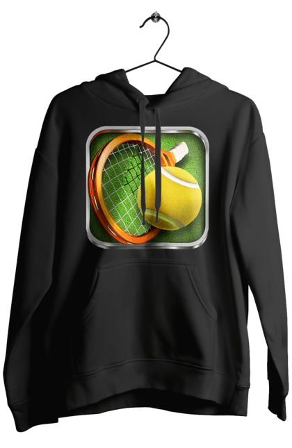 Чоловіче худі з принтом "Теніс". Великий теніс, гравці, лондон, м`яч, призовий фонд, ракетка, спонсор, турнір на ґрунті, турнір на траві, турнірна сітка. 2070702