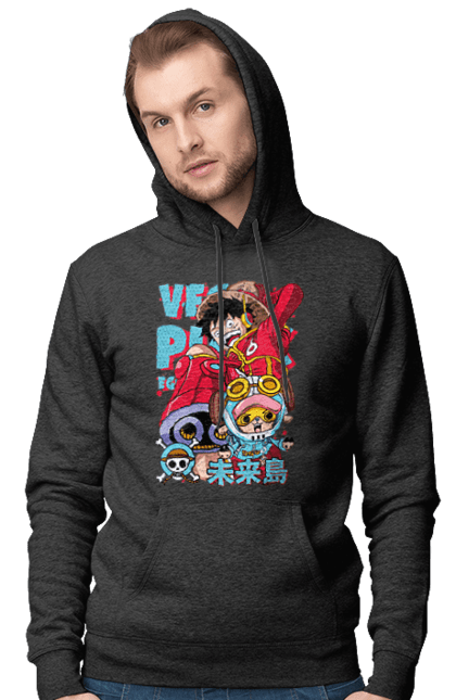 Men's hoodie with prints One Piece Luffy. Anime, luffy, manga, monkey de luffy, one piece, pirates. 2070702