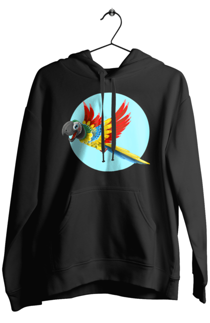 Men`s hoodie with prints Parrot. Cockatoo, colored parrot, colorful parrot, flying parrot, parrot. 2070702