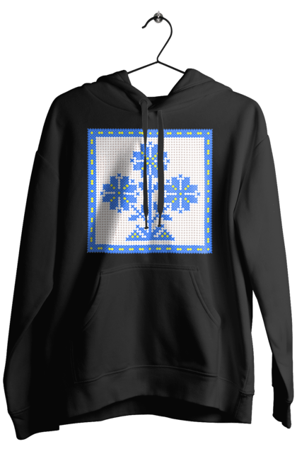 Чоловіче худі з принтом "Жовто блакитна вишивка квіти". Вишивка, вишивка хрестиком, квіти, символ україни, традиції україни, україна. 2070702