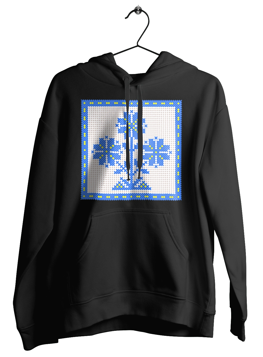 Желто голубая вышивка цветы