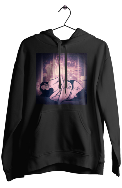 Чоловіче худі з принтом "Дорослі Ігри На Тлі Міста". Гола, кохання, лизати, трусики. 2070702