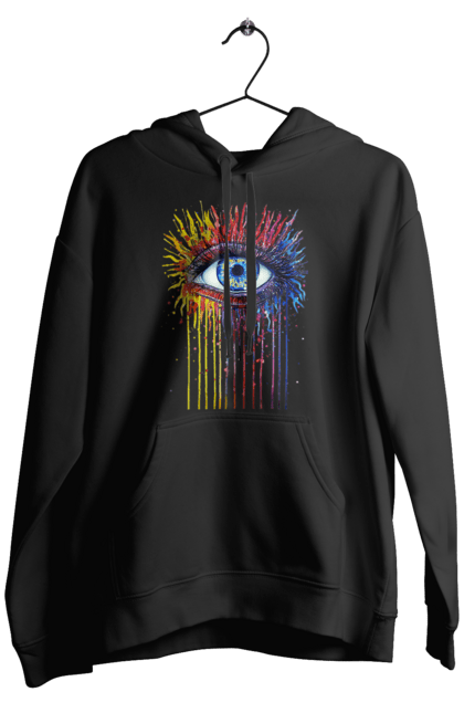 Чоловіче худі з принтом "Барвисто Тече Око". Очей, фарби. 2070702