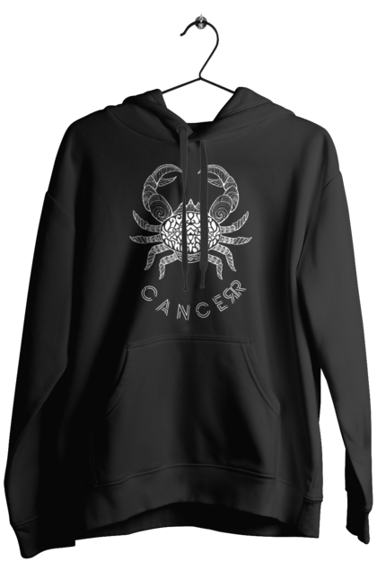 Men`s hoodie with prints Zodiac Cancer. Cancer, constellation, horoscope, sign, zodiac, zodiac sign. 2070702