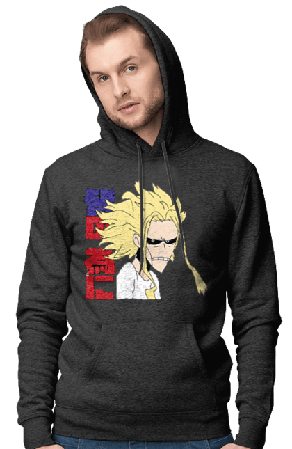 Мужское худи с принтом Моя геройская академия Всемогущий. All might, my hero academia, yagi toshinori, академия юэй, аниме, всемогущий, манга, моя геройская академия, один за всех, тошинори яги. 2070702