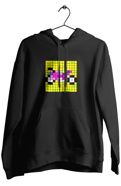 Men`s hoodie with prints Pixel Bike. Bike, bright, color, motorcycle, pixel. 2070702