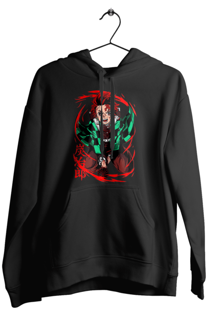 Men's hoodie with prints Demon Slayer Tanjiro. Anime, demon slayer, kamado tanjiro, manga, tanjiro. 2070702