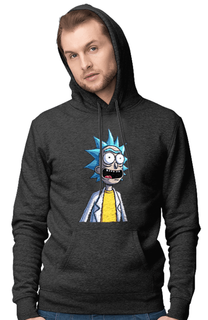 Чоловіче худі з принтом "Рік та Морті". Rick and morty, мультфільм, наукова фантастика, пригоди, рік, рік і морті, трагікомедія, чорний гумор. 2070702