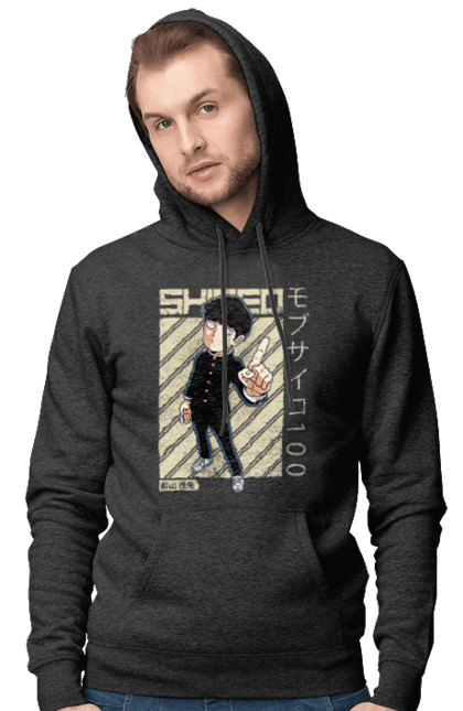 Men's hoodie with prints Mob Psycho 100. Anime, manga, mob, mob psycho 100, shigeo kageyama. 2070702