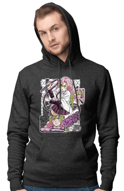 Men's hoodie with prints Demon Slayer Mitsuri. Anime, demon slayer, giyu tomioka, manga, mitsuri, mitsuri kanroji, serial. 2070702