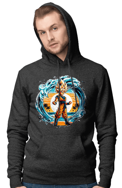 Чоловіче худі з принтом "Перли дракона Сон Гоку". Dragon ball, manga, son goku, аніме, гоку, манга, перли дракона, сон гоку. 2070702