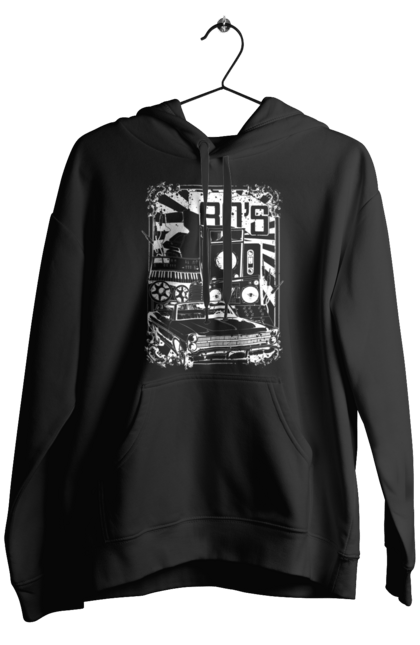 Чоловіче худі з принтом "80 Е, Машина І Музика". 80, 80ті, машина, музика. 2070702