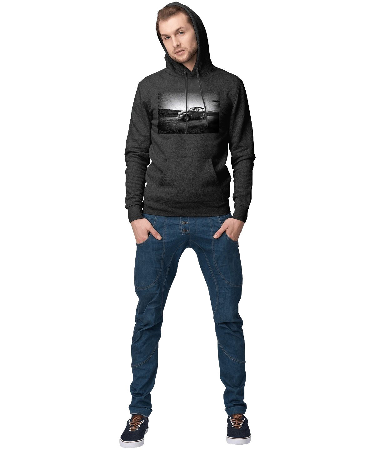 Retro car black and white