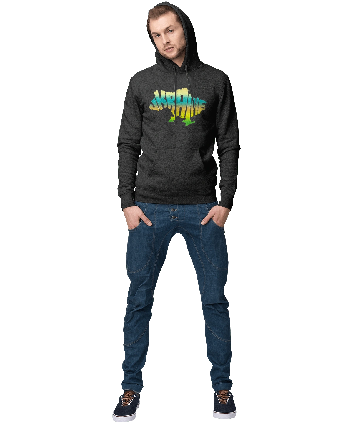 Ukraine silhouette colored