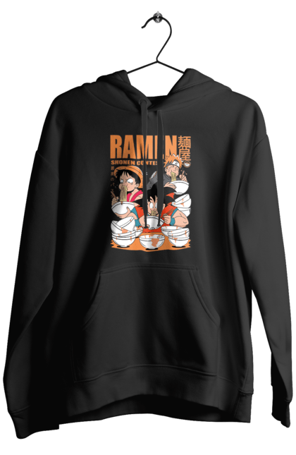 Men's hoodie with prints Ramen. Anime, characters, food, goku, luffy, manga, naruto, ramen. 2070702