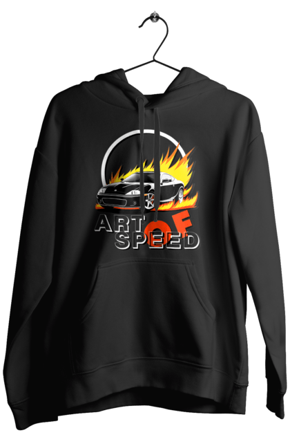 Чоловіче худі з принтом "Автомобіль у вогні". Авто, автомобіль у вогні, гонка, дрейф, спорт, спортивна машина, швидкість. 2070702