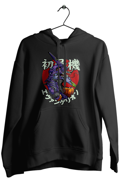 Men's hoodie with prints Evangelion. Angel, anime, eva 01, evangelion, manga, neon genesis evangelion, shinji. 2070702