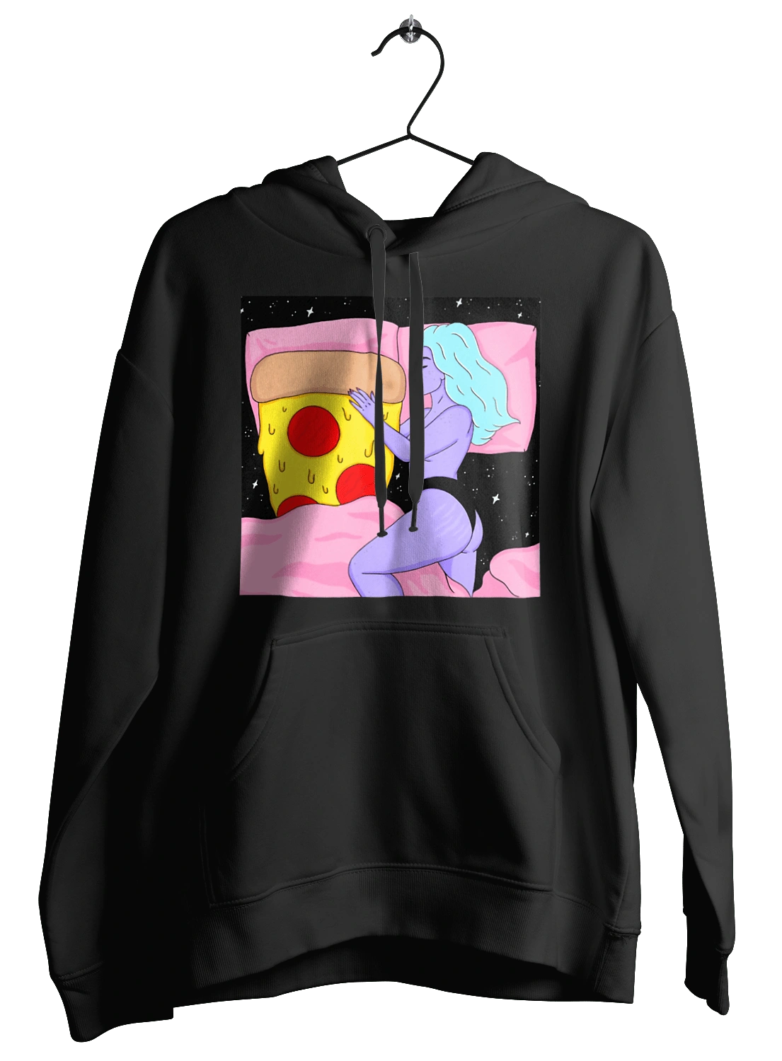 Purple Girl And Pizza